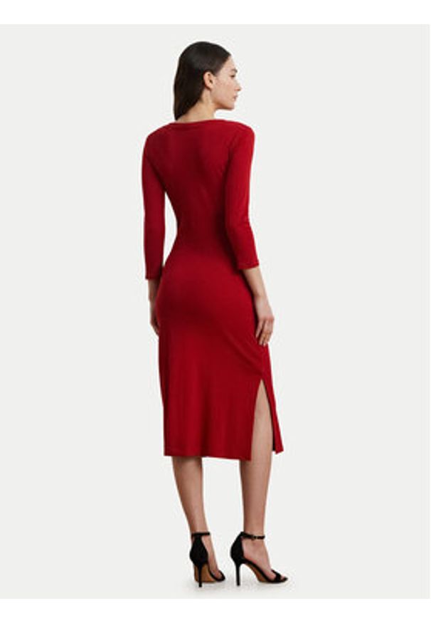 Lauren Ralph Lauren - LAUREN RALPH LAUREN Sukienka codzienna 200973598002 Czerwony Slim Fit. Okazja: na co dzień. Kolor: czerwony. Materiał: bawełna. Typ sukienki: proste. Styl: casual