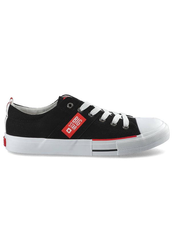 Big-Star - Czarne Trampki Big Star Męskie Lekkie Półbuty. Okazja: na uczelnię, na spacer. Kolor: czarny. Materiał: materiał, guma. Szerokość cholewki: normalna