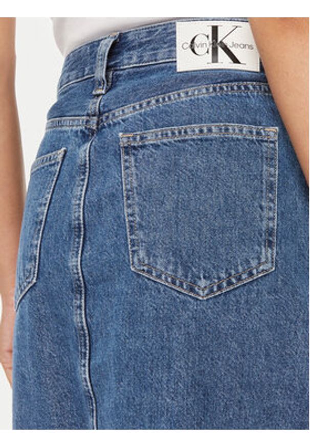 Calvin Klein Jeans Spódnica jeansowa J20J223680 Niebieski Regular Fit. Kolor: niebieski. Materiał: bawełna