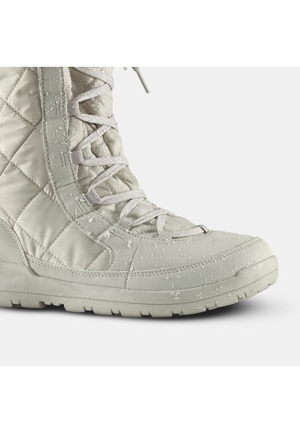 quechua - Śniegowce turystyczne damskie NH500. Kolor: beżowy. Materiał: materiał. Sezon: zima. Styl: sportowy