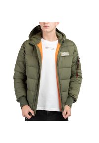 Alpha Industries Hooded Puffer > 118113257. Typ kołnierza: kaptur. Materiał: syntetyk, materiał, nylon, poliester. Wzór: aplikacja. Styl: klasyczny #1