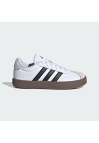 Adidas - Buty VL Court 3.0 Kids. Kolor: biały, wielokolorowy, czarny, szary. Materiał: zamsz, materiał