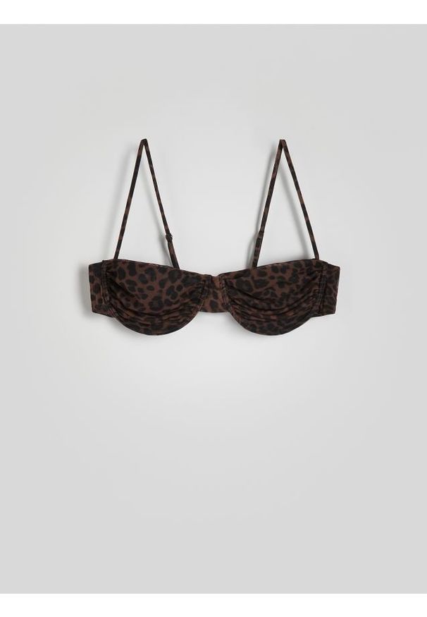 Reserved - Góra od bikini - brązowy. Kolor: brązowy. Materiał: dzianina
