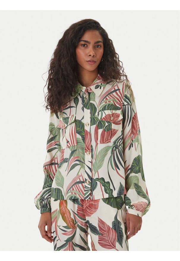 Guess Koszula W6GH22 W1789 Kolorowy Regular Fit. Materiał: lyocell, wiskoza. Wzór: kolorowy