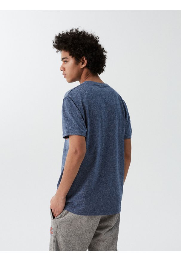 Diverse - T-shirt męski z nadrukiem NY SHADE S1828 - ciemnoniebieski - Rozmiar: M. Kolor: niebieski. Materiał: poliester, bawełna. Wzór: nadruk