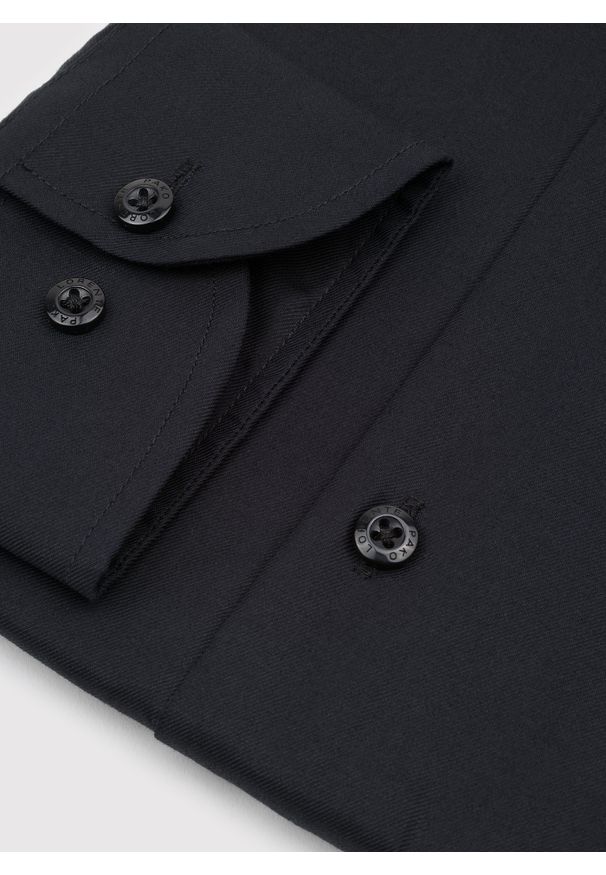 Pako Lorente - PAKO LORENTE - Czarna koszula męska. Kolor: czarny, biały. Materiał: bawełna. Długość rękawa: długi rękaw. Długość: długie