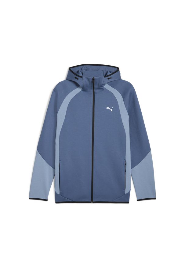 Puma - Męska bluza Evostripe z kapturem PUMA Dark Indigo Blue. Typ kołnierza: kaptur. Kolor: niebieski. Sport: bieganie