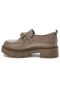 CheBello - Brązowe Półbuty Chebello Modne Skórzane Mokasyny Damskie. Okazja: na co dzień. Kolor: brązowy. Materiał: skóra. Styl: casual, klasyczny, elegancki #3