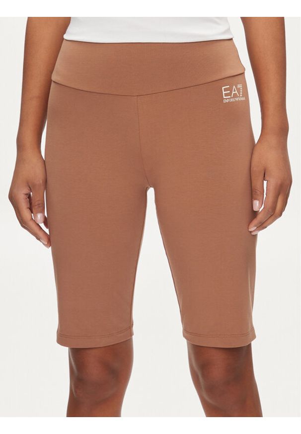 EA7 Emporio Armani Szorty sportowe 3DTS53 TJ01Z 1731 Brązowy Regular Fit. Kolor: brązowy. Materiał: bawełna