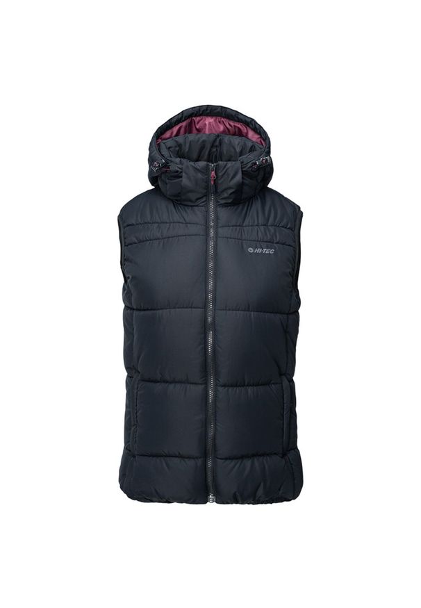 Hi-tec - Kamizelka damska Hi-Tec Lady Callie - granatowa, Rozmiar M. Typ kołnierza: kaptur. Kolor: niebieski. Materiał: skóra, poliester. Długość: długie. Sezon: zima. Sport: turystyka piesza