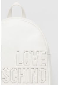 Love Moschino plecak damski kolor biały mały gładki. Kolor: biały. Wzór: gładki #3