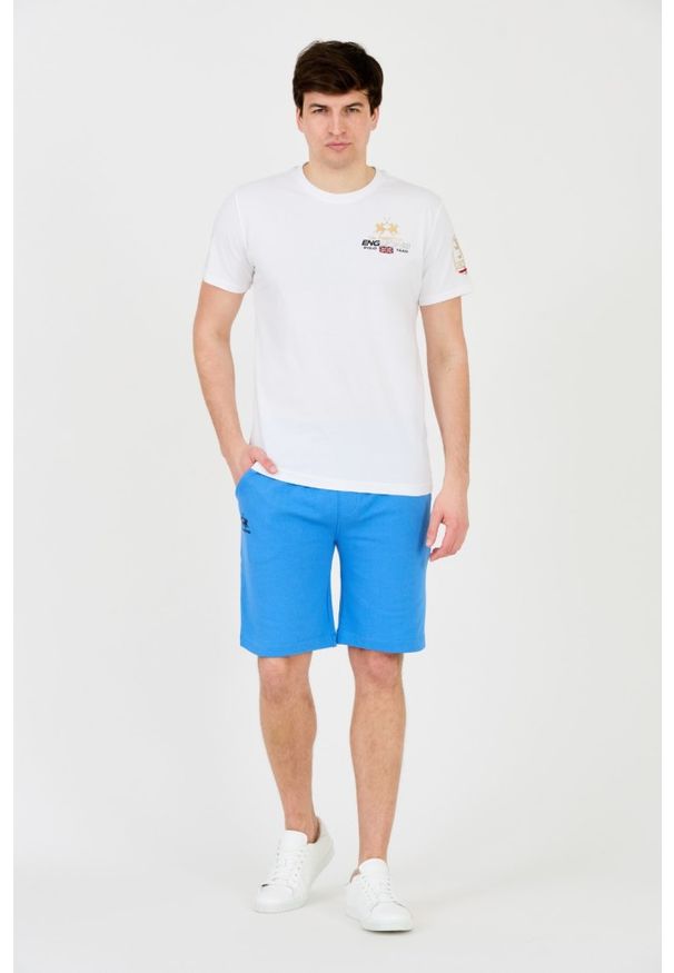 La Martina - LA MARTINA Biały męski t-shirt Jersey, Rozmiar M. Kolor: biały. Materiał: jersey