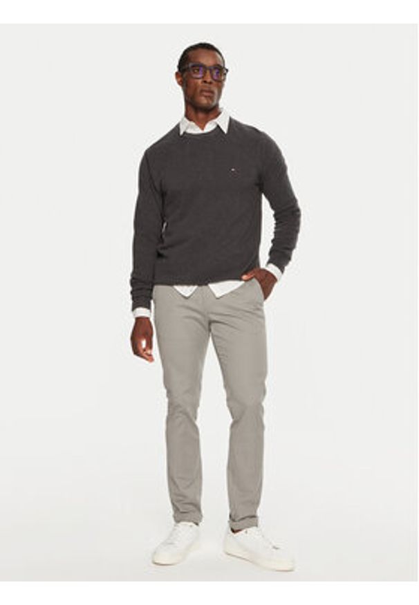TOMMY HILFIGER - Tommy Hilfiger Sweter MW0MW36347 Szary Regular Fit. Kolor: szary. Materiał: bawełna