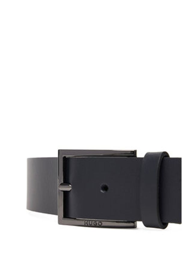 Hugo - HUGO Pasek Męski 50496596 Granatowy. Kolor: niebieski. Materiał: skóra