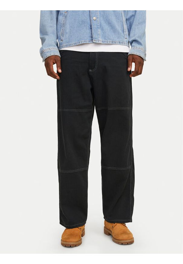Jack & Jones Spodnie materiałowe Owen 12273515 Czarny Baggy Fit. Kolor: czarny. Materiał: bawełna