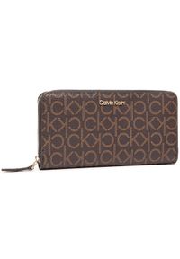 Calvin Klein Duży Portfel Damski Z/A Wallet Lg K60K607451 Brązowy. Kolor: brązowy. Materiał: skóra