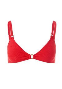 Melissa Odabash - MELISSA ODABASH - Czerwony top od bikini Montenegro. Kolor: czerwony. Materiał: tkanina. Wzór: aplikacja, geometria #5