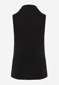 Renee - Czarna Bluzka Top Bez Rękawów ze Stójką Nedire. Typ kołnierza: kołnierzyk stójkowy. Kolor: czarny. Materiał: poliester, elastan, materiał, jeans. Długość rękawa: bez rękawów. Styl: elegancki #8
