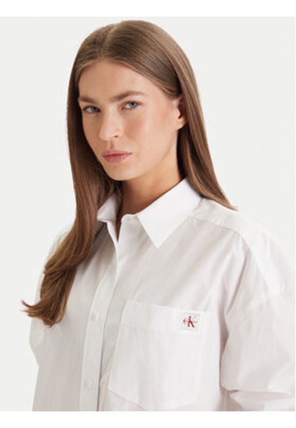Calvin Klein Jeans Koszula LV047F148G Biały Relaxed Fit. Kolor: biały. Materiał: bawełna