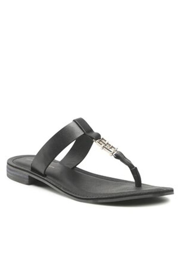 TOMMY HILFIGER - Japonki Tommy Hilfiger - Th Elevated Sandal FW0FW07174 Black BDS. Kolor: czarny. Materiał: skóra
