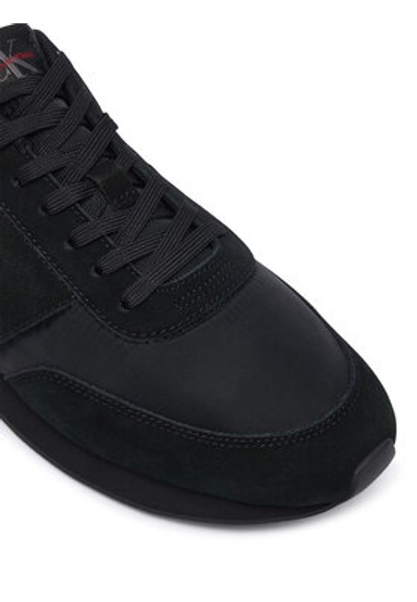 Calvin Klein Sneakersy Retro Runner Band Lth-Su HM0HM02212 Czarny. Kolor: czarny. Materiał: zamsz, skóra