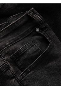 Ombre Clothing - Spodnie męskie jeansowe SKINNY FIT - czarne V6 P1062 - XL. Kolor: czarny. Materiał: jeans. Wzór: aplikacja #4