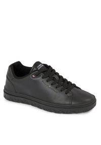 TOMMY HILFIGER - Sneakersy Tommy Hilfiger Court Thick Cupsole Leather FM0FM04830 Triple Black 0GQ. Kolor: czarny #1