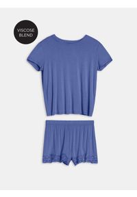 Sinsay - Wiskozowa piżama dwuczęściowa - granatowy. Kolor: niebieski. Materiał: wiskoza #1