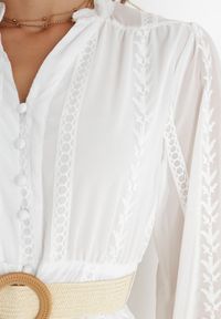 Born2be - Biała Sukienka Nesilwyn. Kolor: biały. Materiał: tkanina. Wzór: haft. Styl: boho. Długość: mini #2