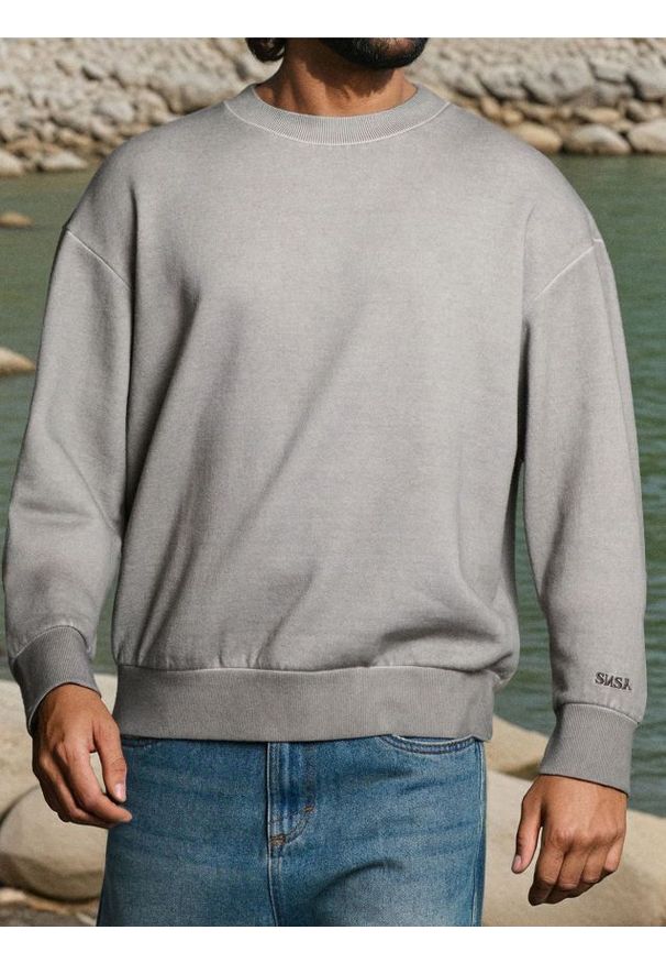 Sinsay - Bluza crewneck - brązowy. Kolor: brązowy