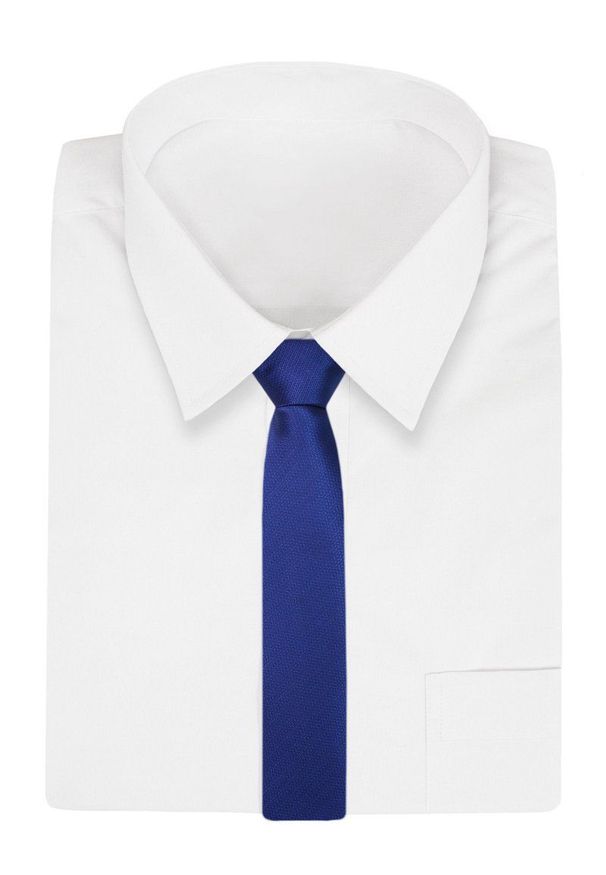 Alties - Chabrowy Elegancki Męski Krawat -ALTIES- 7cm, Stylowy, Klasyczny, Granatowy, w Drobny Wzór. Kolor: niebieski. Materiał: tkanina. Styl: klasyczny, elegancki