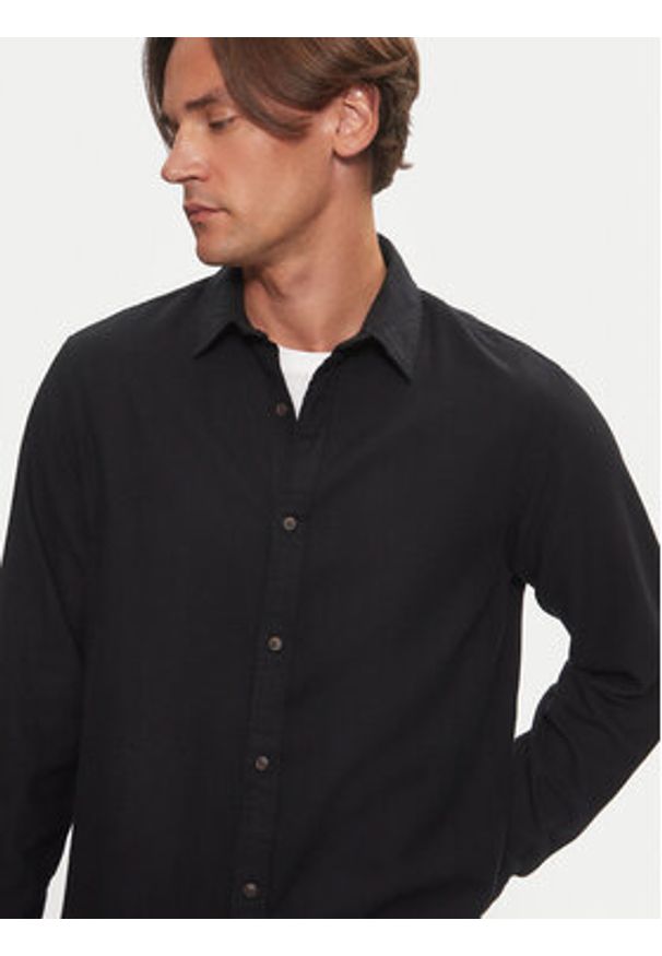 Jack & Jones Koszula Joshua 12258429 Czarny Slim Fit. Kolor: czarny. Materiał: bawełna, syntetyk