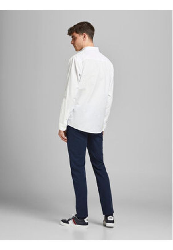 Jack & Jones Koszula 12182486 Biały Slim Fit. Kolor: biały. Materiał: bawełna