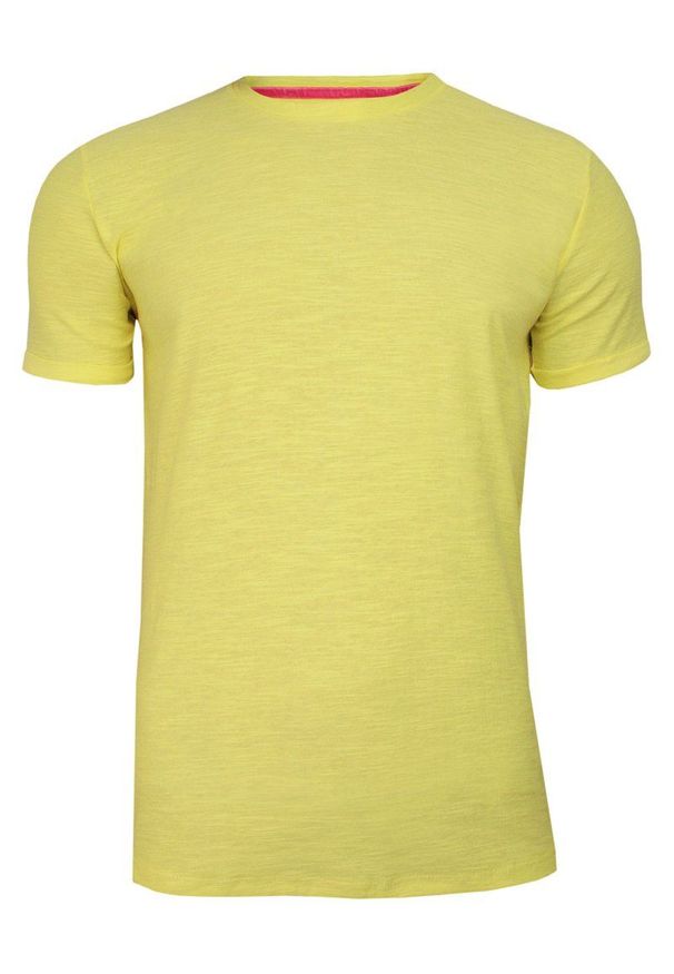 Żółty Bawełniany T-Shirt Męski Bez Nadruku -Brave Soul- Koszulka, Krótki Rękaw, Basic, Melanżowy. Okazja: na co dzień. Kolor: złoty, wielokolorowy, żółty. Materiał: bawełna. Długość rękawa: krótki rękaw. Długość: krótkie. Wzór: melanż. Sezon: wiosna, lato. Styl: casual