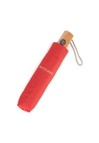 Wittchen - Parasol automatyczny z drewnianą rączką czerwony. Kolor: czerwony. Materiał: materiał, poliester, włókno #2