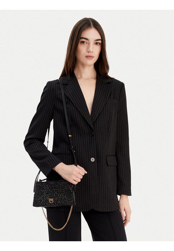 Pinko - PINKO Torebka Double Mini Pelle Ai 25-26 PLTT 105359 A2WF Czarny. Kolor: czarny. Materiał: skórzane