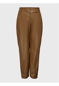 only - ONLY Spodnie z imitacji skóry Elizabeth 15266817 Brązowy Regular Fit. Kolor: brązowy. Materiał: syntetyk, skóra