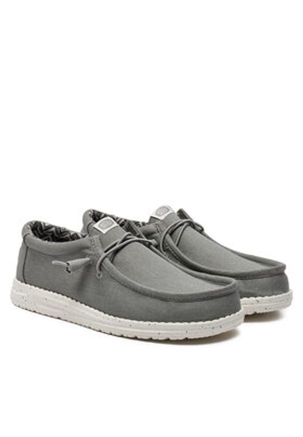 Hey dude - Hey Dude Mokasyny Wally Canvas 40700-007 Szary. Kolor: szary. Materiał: materiał