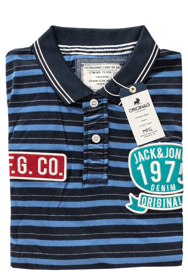 Jack & Jones - POLO JACK & JONES NUMBERS POLO 12063787 DARK. Typ kołnierza: polo. Wzór: aplikacja