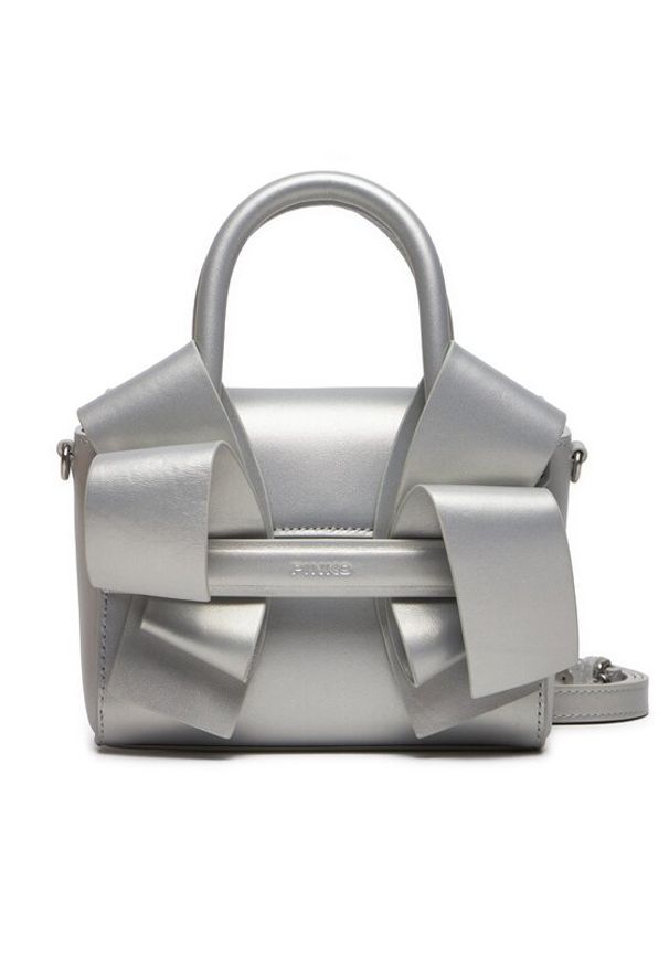 Pinko Torebka Aika Baby 100384 A19R Srebrny. Kolor: srebrny. Materiał: skórzane