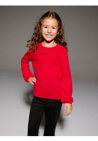 Sinsay - Bluzka z koronkowym kołnierzykiem - czerwony. Kolor: czerwony. Materiał: koronka