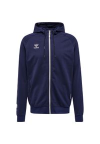 Bawełniana bluza z kapturem zapinana na zamek Hummel Move Grid. Typ kołnierza: kaptur. Kolor: niebieski. Materiał: bawełna. Sport: fitness #1