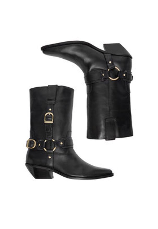 Badura Kowbojki EO-CELINE-121862 Czarny. Kolor: czarny. Materiał: skóra