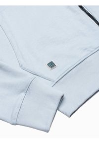 Ombre Clothing - Bluza męska rozpinana z kapturem - błękitna B1152 - S. Typ kołnierza: kaptur. Kolor: niebieski. Materiał: poliester, bawełna #7