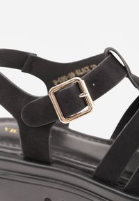 Renee - Czarne Sandały VICES w Stylu Gladiatorek z Imitacji Zamszu Mailinai. Okazja: na co dzień. Zapięcie: pasek. Kolor: czarny. Materiał: zamsz. Sezon: lato. Styl: street, klasyczny, elegancki, casual #3