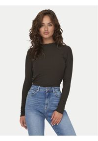 only - ONLY Bluzka Emma 15180040 Brązowy Slim Fit. Kolor: brązowy. Materiał: syntetyk #1