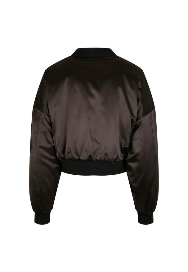 Urban Classics - Kurtka Bomberka Damska Satyna Oversized. Kolor: czarny. Materiał: satyna. Sport: turystyka piesza