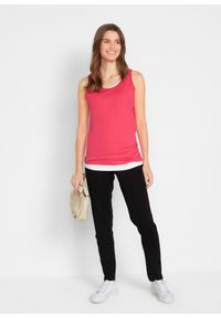 bonprix - Długi top z czystej bawełny (5 sztuk). Kolor: różowy. Materiał: bawełna. Długość: długie. Wzór: gładki, jednolity, melanż #2