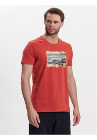 Volcano T-Shirt T-Surfis M02032-S23 Pomarańczowy Regular Fit. Kolor: pomarańczowy. Materiał: bawełna