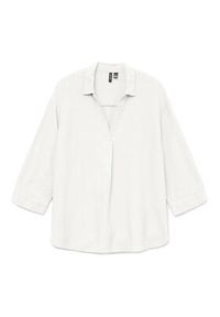 Vero Moda Bluzka Linn 10310759 Biały Loose Fit. Kolor: biały. Materiał: len, wiskoza #5
